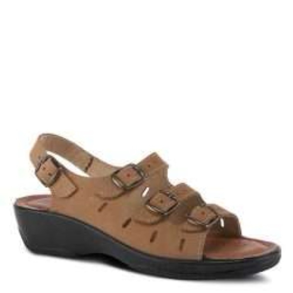 Women's Beige Leather Sandals